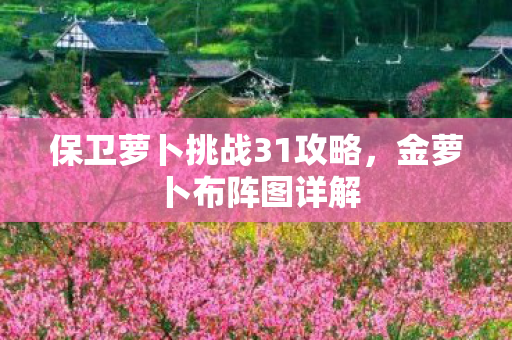 保卫萝卜挑战31攻略图片