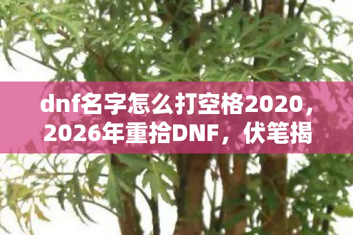 dnf名字怎么打空格2020,2026年重拾DNF,伏笔揭开旧情,鼻子一酸忆往昔 dnf名字怎么打空格2020,2026年重拾DNF,伏笔揭开旧情,鼻子一酸忆往昔