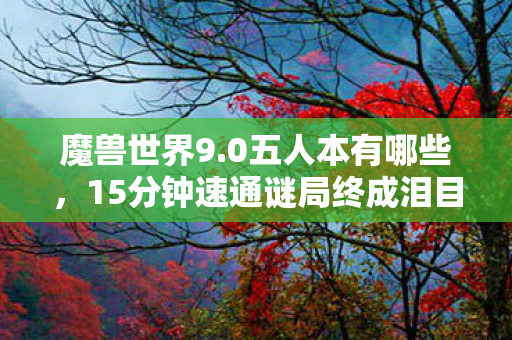 魔兽世界9.0五人本有哪些,15分钟速通谜局终成泪目绝唱,当五人本BOSS倒下时服务器开始倒数 魔兽世界9.0五人本有哪些,15分钟速通谜局终成泪目绝唱,当五人本BOSS倒下时服务器开始倒数