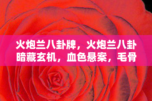 火炮兰八卦牌，火炮兰八卦暗藏玄机，血色悬案，毛骨悚然之自我终局