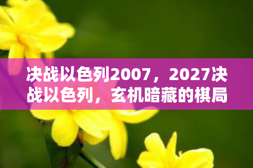 决战以色列2007,2027决战以色列,玄机暗藏的棋局里,谁在沉默中改写命运? 决战以色列2007,2027决战以色列,玄机暗藏的棋局里,谁在沉默中改写命运?