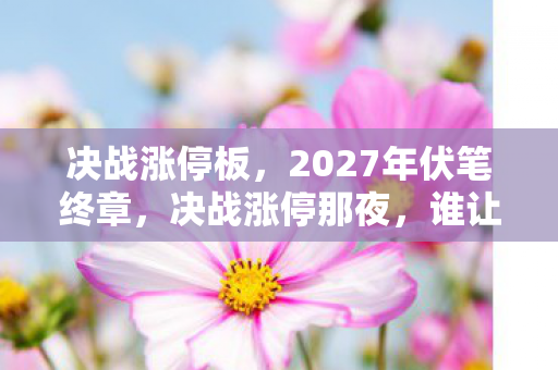 决战涨停板，2027年伏笔终章，决战涨停那夜，谁让回忆鼻子一酸？