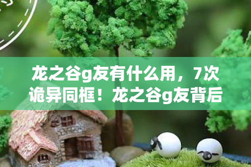 龙之谷g友有什么用，7次诡异同框！龙之谷g友背后蹊跷真相，读到末尾后背发凉