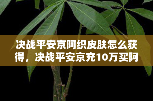 决战平安京阿织皮肤怎么获得，决战平安京充10万买阿织皮肤竟成冤种？策划暗改爆率吓掉下巴！
