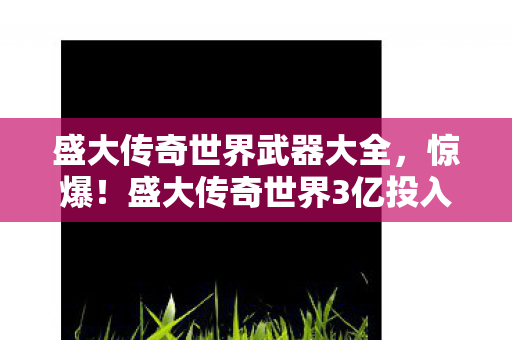 盛大传奇世界武器大全,惊爆!盛大传奇世界3亿投入背后,竟藏着让玩家吓一跳的隐情! 盛大传奇世界武器大全,惊爆!盛大传奇世界3亿投入背后,竟藏着让玩家吓一跳的隐情!