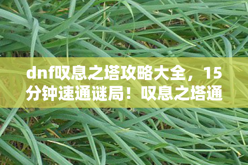 dnf叹息之塔攻略大全,15分钟速通谜局!叹息之塔通关密码竟成DNF最后泪目 dnf叹息之塔攻略大全,15分钟速通谜局!叹息之塔通关密码竟成DNF最后泪目