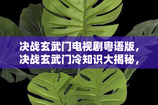 决战玄武门电视剧粤语版,决战玄武门冷知识大揭秘,颠覆认知的设计,让你目瞪口呆! 决战玄武门电视剧粤语版,决战玄武门冷知识大揭秘,颠覆认知的设计,让你目瞪口呆!