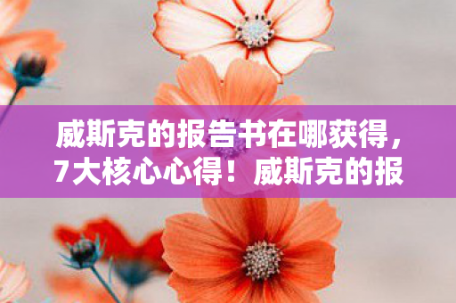威斯克的报告书在哪获得,7大核心心得!威斯克的报告书深度解析避坑指南 威斯克的报告书在哪获得,7大核心心得!威斯克的报告书深度解析避坑指南
