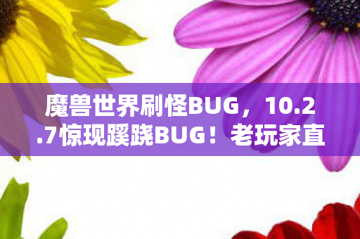 魔兽世界刷怪BUG,10.2.7惊现蹊跷BUG!老玩家直呼,这波操作太离谱! 魔兽世界刷怪BUG,10.2.7惊现蹊跷BUG!老玩家直呼,这波操作太离谱!