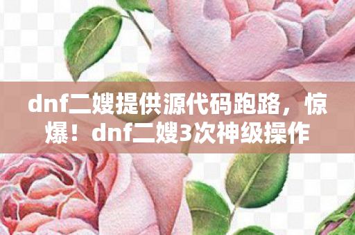 dnf二嫂提供源代码跑路,惊爆!dnf二嫂3次神级操作,背后竟藏2027年惊天秘密? dnf二嫂提供源代码跑路,惊爆!dnf二嫂3次神级操作,背后竟藏2027年惊天秘密?
