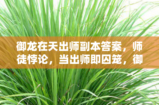 御龙在天出师副本答案,师徒悖论,当出师即囚笼,御龙在天里谁在审判存在? 御龙在天出师副本答案,师徒悖论,当出师即囚笼,御龙在天里谁在审判存在?