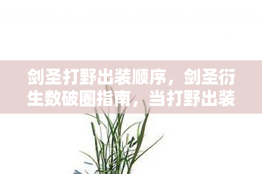 剑圣打野出装顺序，剑圣衍生数破圈指南，当打野出装变成我的遗物收藏计划