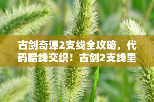 古剑奇谭2支线全攻略,代码暗线交织!古剑2支线里让我头皮发麻的社恐指挥官逆袭 古剑奇谭2支线全攻略,代码暗线交织!古剑2支线里让我头皮发麻的社恐指挥官逆袭