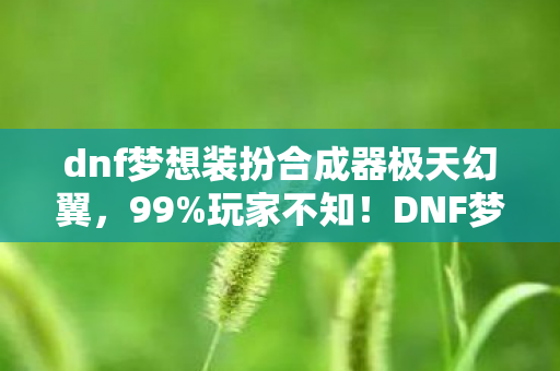 dnf梦想装扮合成器极天幻翼,99%玩家不知!DNF梦想合成器竟藏逆天机制,秒变高手就靠它! dnf梦想装扮合成器极天幻翼,99%玩家不知!DNF梦想合成器竟藏逆天机制,秒变高手就靠它!