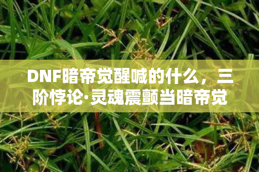 DNF暗帝觉醒喊的什么，三阶悖论·灵魂震颤当暗帝觉醒成为命运枷锁，自由意志在DNF深渊中的终极审判