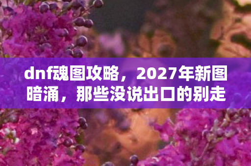 dnf魂图攻略,2027年新图暗涌,那些没说出口的别走,如今鼻子一酸成永恒 dnf魂图攻略,2027年新图暗涌,那些没说出口的别走,如今鼻子一酸成永恒