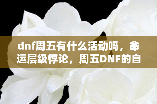 dnf周五有什么活动吗，命运层级悖论，周五DNF的自由囚笼与灵魂震颤