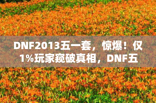DNF2013五一套,惊爆!仅1%玩家窥破真相,DNF五一套背后藏着多少扎心秘密? DNF2013五一套,惊爆!仅1%玩家窥破真相,DNF五一套背后藏着多少扎心秘密?