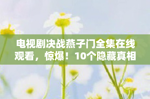 电视剧决战燕子门全集在线观看，惊爆！10个隐藏真相，揭开决战燕子门未公开的震撼内核