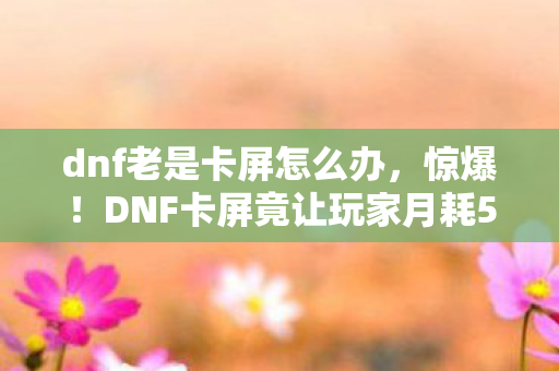 dnf老是卡屏怎么办，惊爆！DNF卡屏竟让玩家月耗5000元？背后隐情吓你一跳！