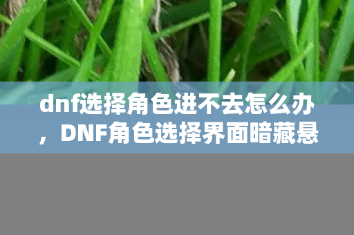 dnf选择角色进不去怎么办,DNF角色选择界面暗藏悬案,线索交织,毛骨悚然真相待揭 dnf选择角色进不去怎么办,DNF角色选择界面暗藏悬案,线索交织,毛骨悚然真相待揭