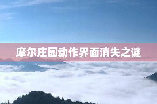 摩尔庄园动作界面消失之谜图片