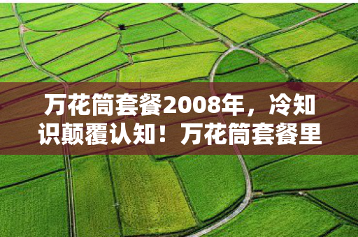 万花筒套餐2008年，冷知识颠覆认知！万花筒套餐里竟藏着让你目瞪口呆的秘密