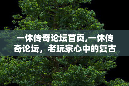 一休传奇论坛首页,一休传奇论坛，老玩家心中的复古游戏情怀聚集地