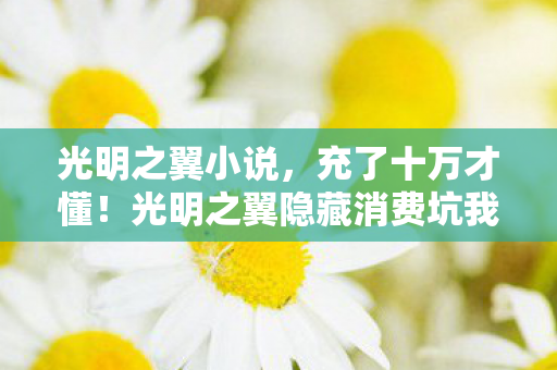 光明之翼小说,充了十万才懂!光明之翼隐藏消费坑我百万身家?真相吓破胆! 光明之翼小说,充了十万才懂!光明之翼隐藏消费坑我百万身家?真相吓破胆!