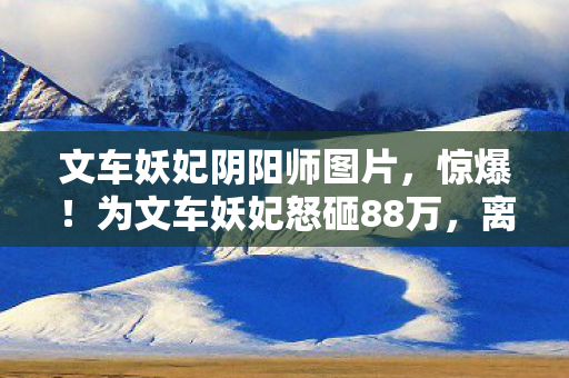 文车妖妃阴阳师图片，惊爆！为文车妖妃怒砸88万，离婚协议藏隐情，吓一跳！