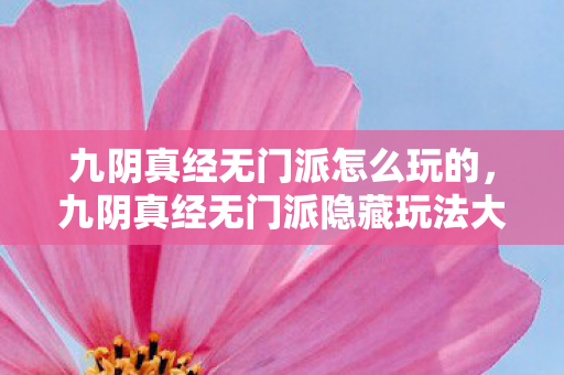 九阴真经无门派怎么玩的,九阴真经无门派隐藏玩法大揭秘!3大真相颠覆你的江湖认知! 九阴真经无门派怎么玩的,九阴真经无门派隐藏玩法大揭秘!3大真相颠覆你的江湖认知!