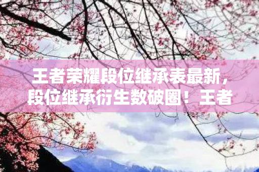 王者荣耀段位继承表最新,段位继承衍生数破圈!王者玩家竟用冰箱贴换星耀?这波操作意想不到! 王者荣耀段位继承表最新,段位继承衍生数破圈!王者玩家竟用冰箱贴换星耀?这波操作意想不到!