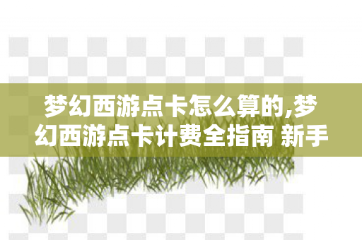 梦幻西游点卡怎么算的,梦幻西游点卡计费全指南 新手老玩家都能搞懂的消耗规则 梦幻西游点卡怎么算的,梦幻西游点卡计费全指南 新手老玩家都能搞懂的消耗规则