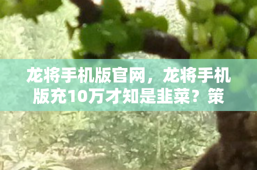 龙将手机版官网，龙将手机版充10万才知是韭菜？策划暗改爆率吓掉下巴！