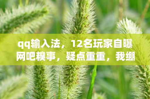 qq输入法,12名玩家自曝网吧糗事,疑点重重,我绷不住笑出眼泪 qq输入法,12名玩家自曝网吧糗事,疑点重重,我绷不住笑出眼泪