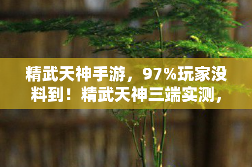 精武天神手游,97%玩家没料到!精武天神三端实测,手机搓招竟比主机快0.3秒? 精武天神手游,97%玩家没料到!精武天神三端实测,手机搓招竟比主机快0.3秒?