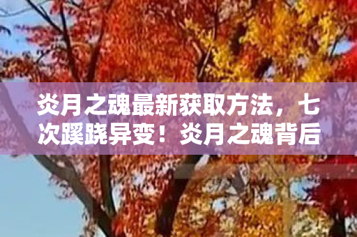 炎月之魂最新获取方法,七次蹊跷异变!炎月之魂背后真相让我后背发凉 炎月之魂最新获取方法,七次蹊跷异变!炎月之魂背后真相让我后背发凉