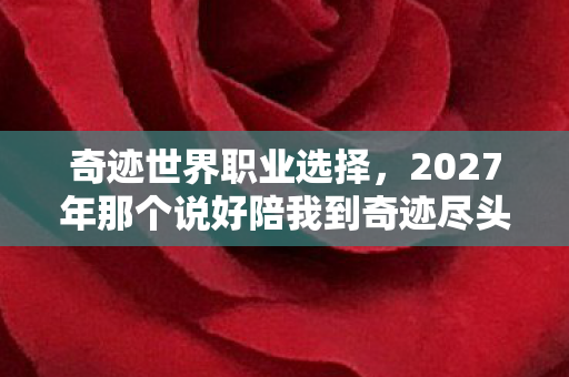 奇迹世界职业选择,2027年那个说好陪我到奇迹尽头的你,怎么先让我的鼻子一酸 奇迹世界职业选择,2027年那个说好陪我到奇迹尽头的你,怎么先让我的鼻子一酸