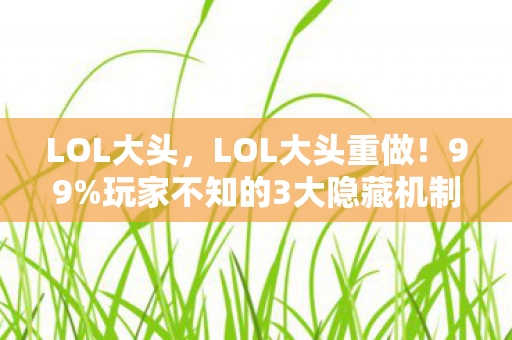 LOL大头,LOL大头重做!99%玩家不知的3大隐藏机制,颠覆你对炮台的认知! LOL大头,LOL大头重做!99%玩家不知的3大隐藏机制,颠覆你对炮台的认知!