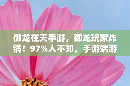 御龙在天手游,御龙玩家炸锅!97%人不知,手游端游主机操作差竟超500%! 御龙在天手游,御龙玩家炸锅!97%人不知,手游端游主机操作差竟超500%!