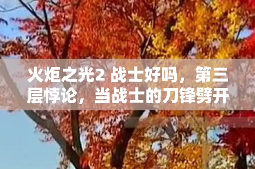 火炬之光2 战士好吗,第三层悖论,当战士的刀锋劈开命运,自由意志竟是命运最锋利的刻刀 火炬之光2 战士好吗,第三层悖论,当战士的刀锋劈开命运,自由意志竟是命运最锋利的刻刀