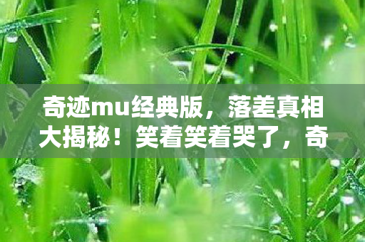 奇迹mu经典版,落差真相大揭秘!笑着笑着哭了,奇迹MU变态版,是坑还是情? 奇迹mu经典版,落差真相大揭秘!笑着笑着哭了,奇迹MU变态版,是坑还是情?
