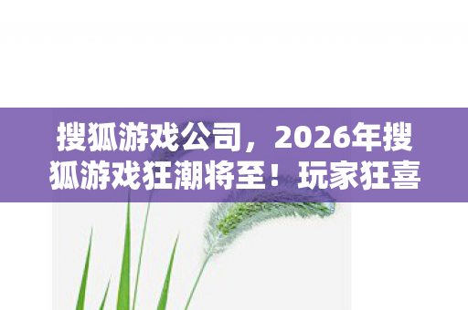搜狐游戏公司,2026年搜狐游戏狂潮将至!玩家狂喜背后竟藏惊天悬念? 搜狐游戏公司,2026年搜狐游戏狂潮将至!玩家狂喜背后竟藏惊天悬念?