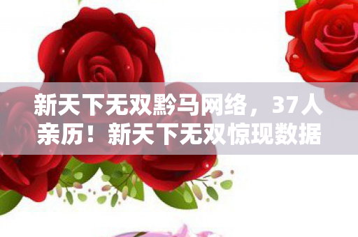 新天下无双黔马网络,37人亲历!新天下无双惊现数据幽灵?老炮,这波我直接绷不住! 新天下无双黔马网络,37人亲历!新天下无双惊现数据幽灵?老炮,这波我直接绷不住!