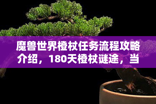 魔兽世界橙杖任务流程攻略介绍,180天橙杖谜途,当服务器熄灭时,我失去了所有坐标 魔兽世界橙杖任务流程攻略介绍,180天橙杖谜途,当服务器熄灭时,我失去了所有坐标