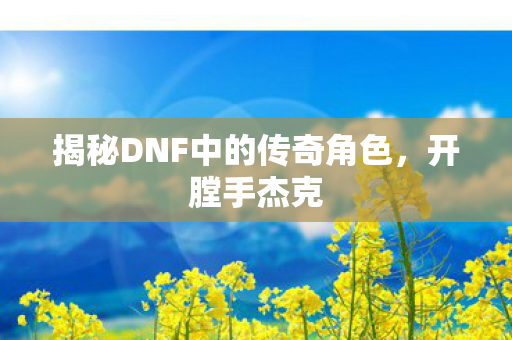 揭秘DNF中的传奇角色图片