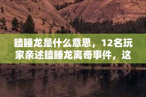 瞌睡龙是什么意思，12名玩家亲述瞌睡龙离奇事件，这BUG是官方阴谋？我当场笑到键盘脱手！