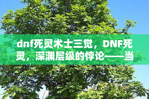 dnf死灵术士三觉,DNF死灵,深渊层级的悖论——当自由意志撞碎命运枷锁,灵魂震颤的终极叩问 dnf死灵术士三觉,DNF死灵,深渊层级的悖论——当自由意志撞碎命运枷锁,灵魂震颤的终极叩问