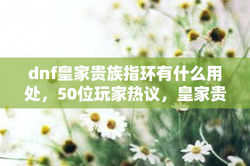 dnf皇家贵族指环有什么用处,50位玩家热议,皇家贵族指环的隐藏玄机,真相让人绷不住! dnf皇家贵族指环有什么用处,50位玩家热议,皇家贵族指环的隐藏玄机,真相让人绷不住!