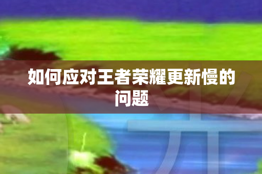 如何应对王者荣耀更新慢的问题图片